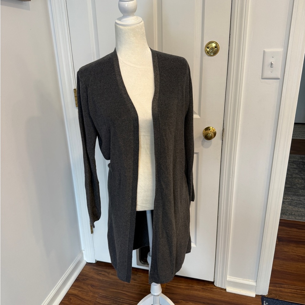 Banana Republic Factory Women's Open Front Gray Sweater with sparkle